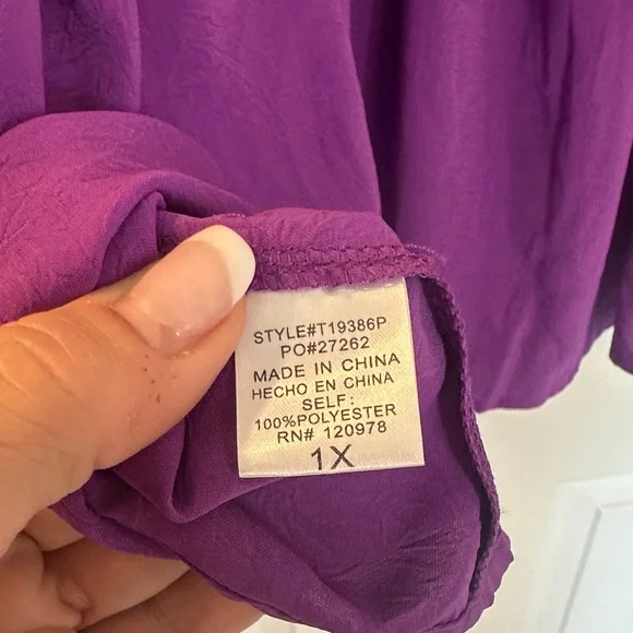 Entro Purple Ruffle Blouse1XL - Picture 5 of 6